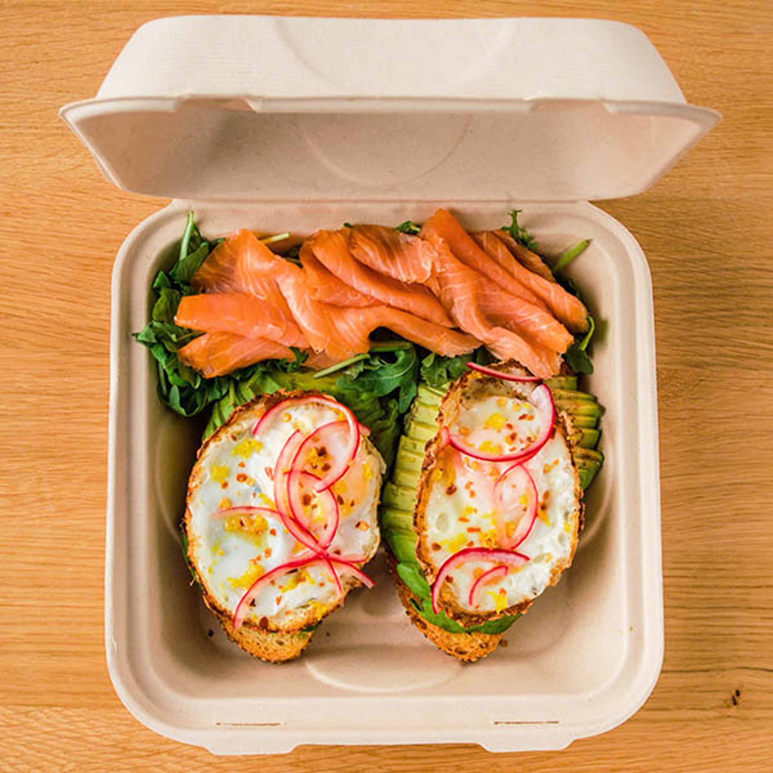 Compostable Fiber Clamshells | No PFAS | 300/Case - Image 2